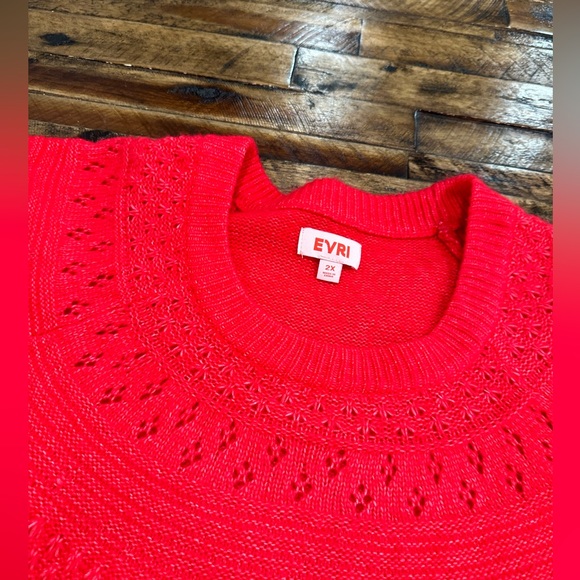 EVRI Sweater Plus Size 2X Red Zinnia - Picture 5 of 7